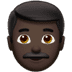 👨🏿 man: dark skin tone display on Apple